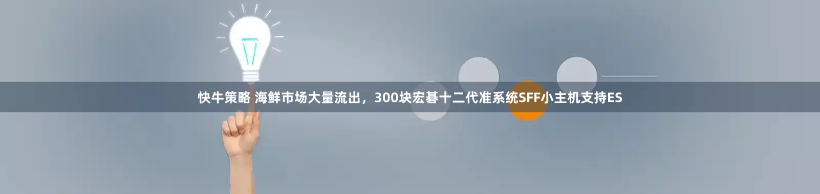 快牛策略 海鲜市场大量流出，300块宏碁十二代准系统SFF小主机支持ES